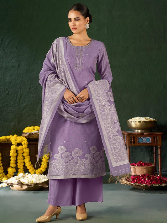 Dhiyona KL Women Floral Embroidered Regular Thread Work Kurta With Palazzos & Dupatta