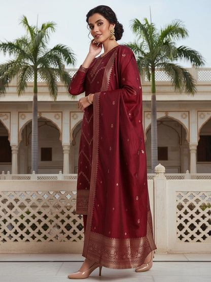 Dhiyona KL Ethnic Motifs Regular Kurta with Trousers & Dupatta