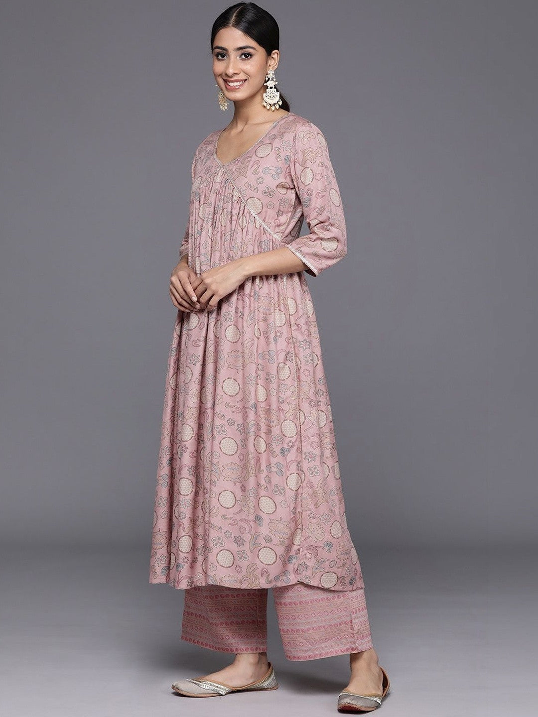 Women Ethnic Motifs Printed Empire Kurta with Palazzos & With Dupatta