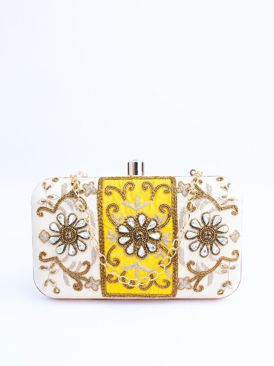 Dhiyona NR Floral Embroidered Box Clutch