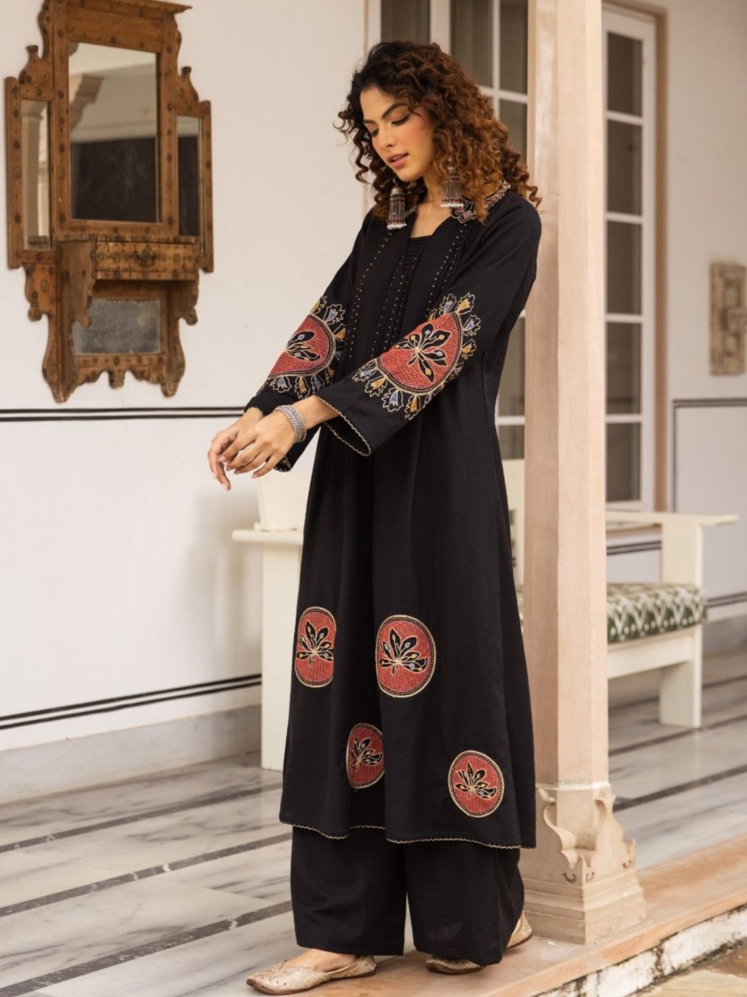 Karen ebony embroidery kurta pant set