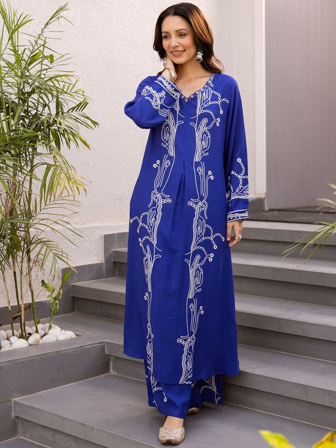 Dhiyona SN Women Ethnic Motifs Printed Kurta with Palazzo