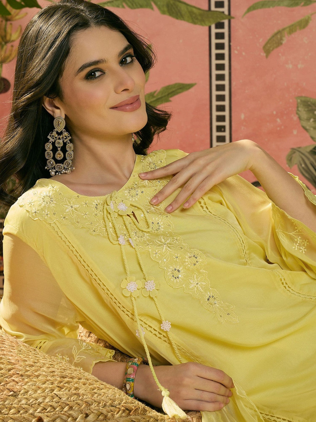 Embroidered Round Neck Kurta Sets