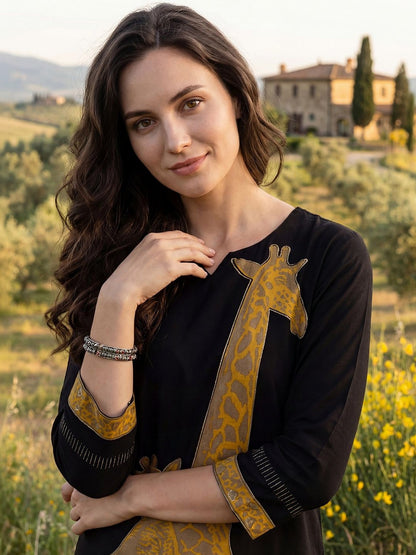 Women Animal Printed Regular Kurta with Palazzos