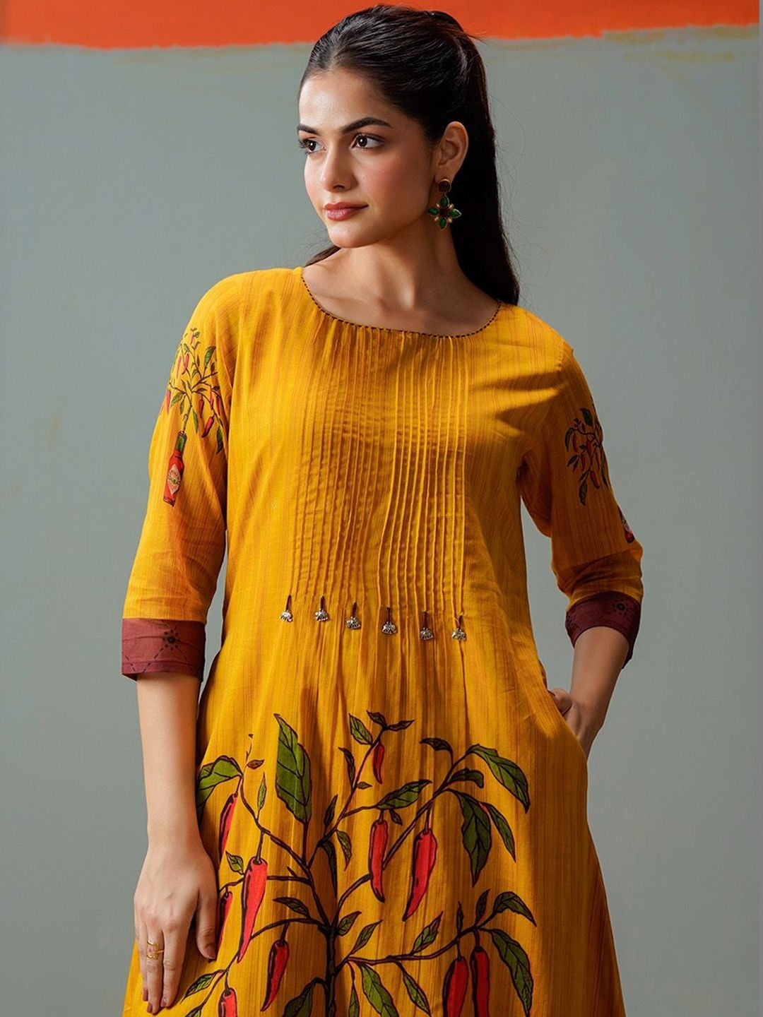Printed Round Neck Kurta & Trousers
