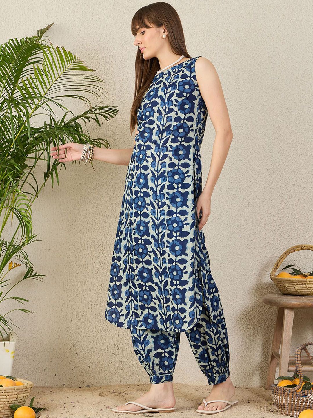 Dhiyona IE Printed Pure Cotton Tunic With Salwar