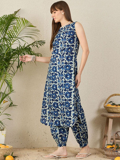 Dhiyona IE Printed Pure Cotton Tunic With Salwar