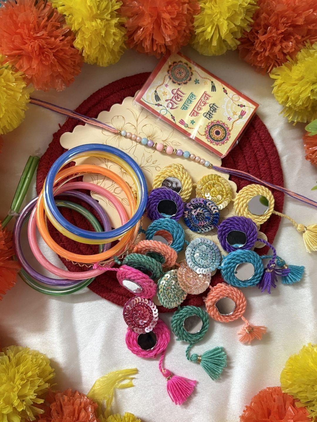 Dhiyona Set Of 2 Bangle Style Handcrafted Bhaiya Bhabhi Rakhi