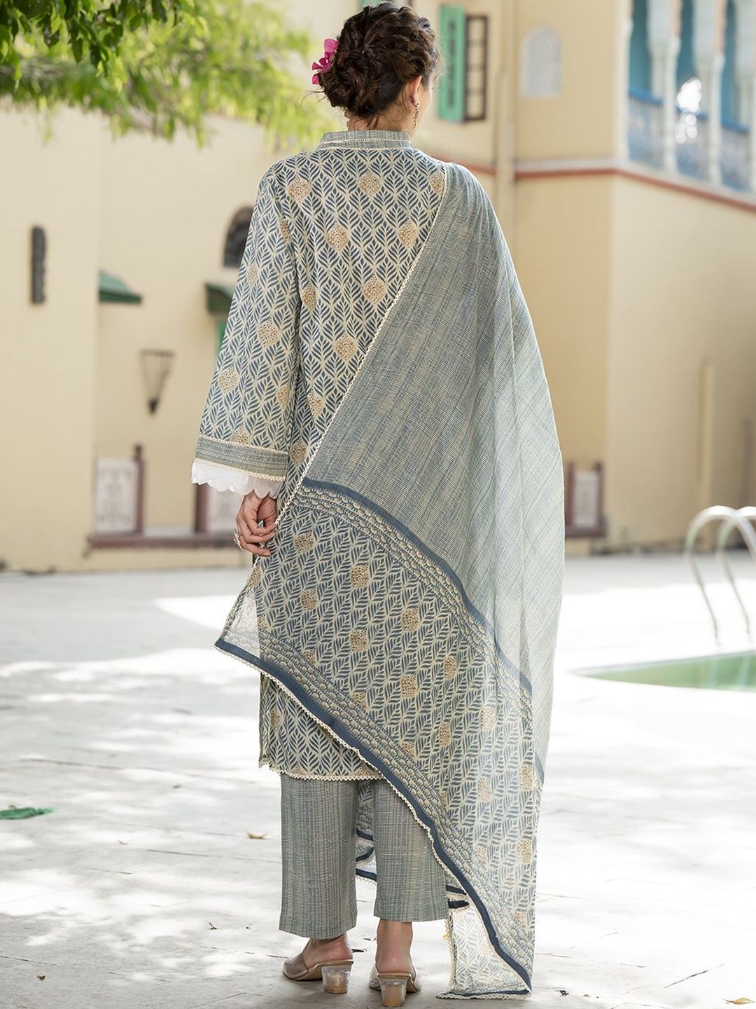 Dhiyona KL Women Ethnic Motifs Printed Regular Pure Cotton Kurta Set