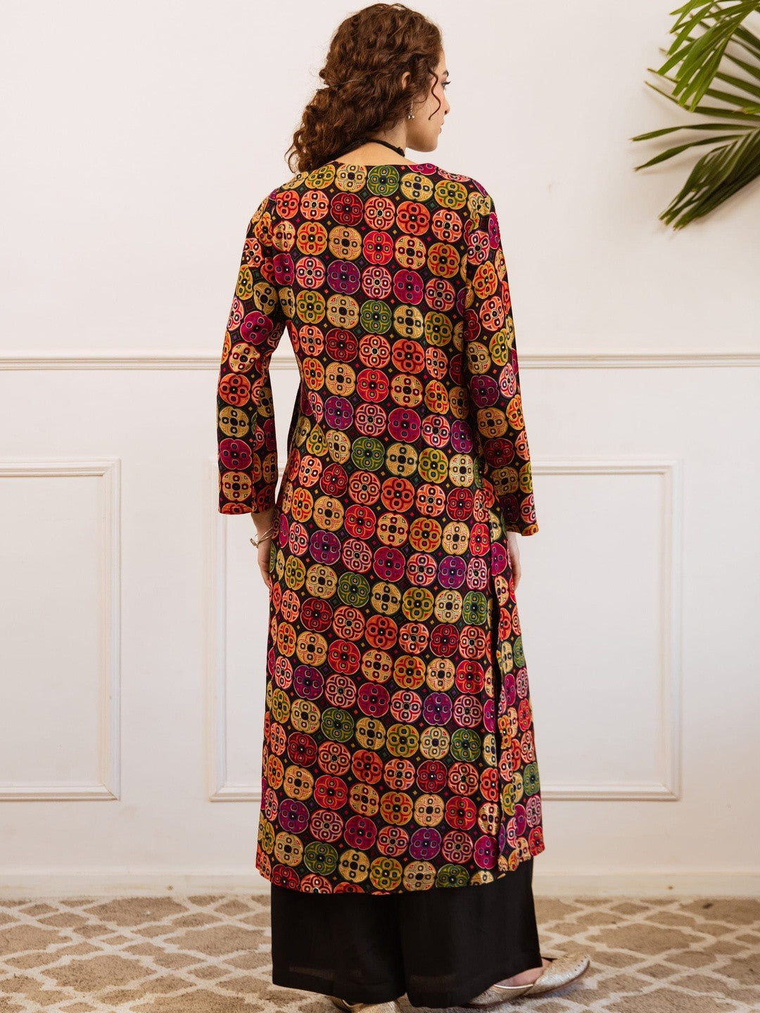 Printed Keyhole Neck Kurta & Palazzos Kurta Sets