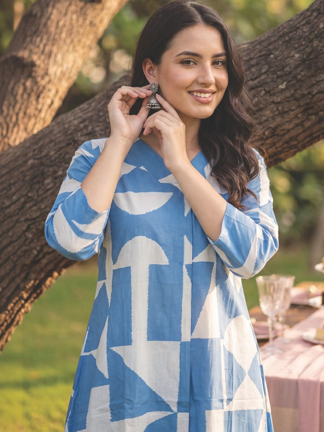 Women Printed Regular Pure Cotton Kurta with Trousers