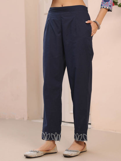 Dhiyona RR Women's Floral Printed Regular Pure Cotton Kurta with Trousers & With Dupatta