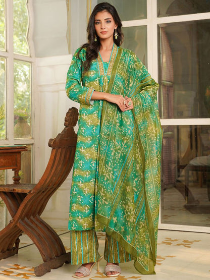 Dhiyona KL Women Ethnic Motifs Printed Kurta with Palazzo & Dupatta