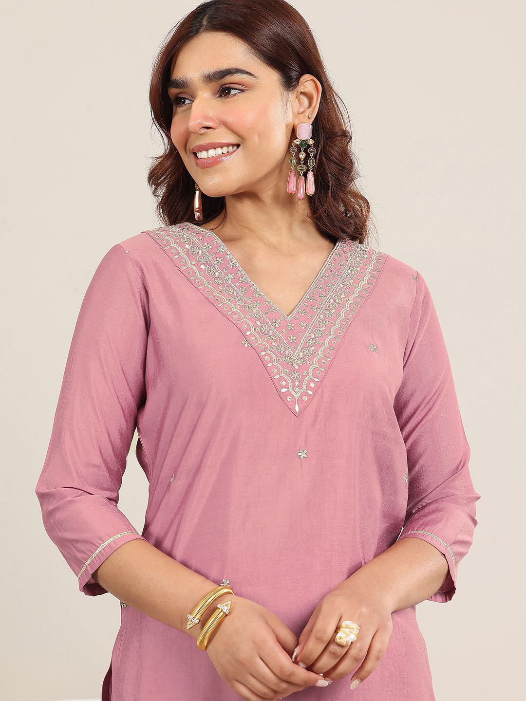 Women Ethnic Motifs Embroidered Regular Gotta Patti Kurta with Salwar & With Dupatta