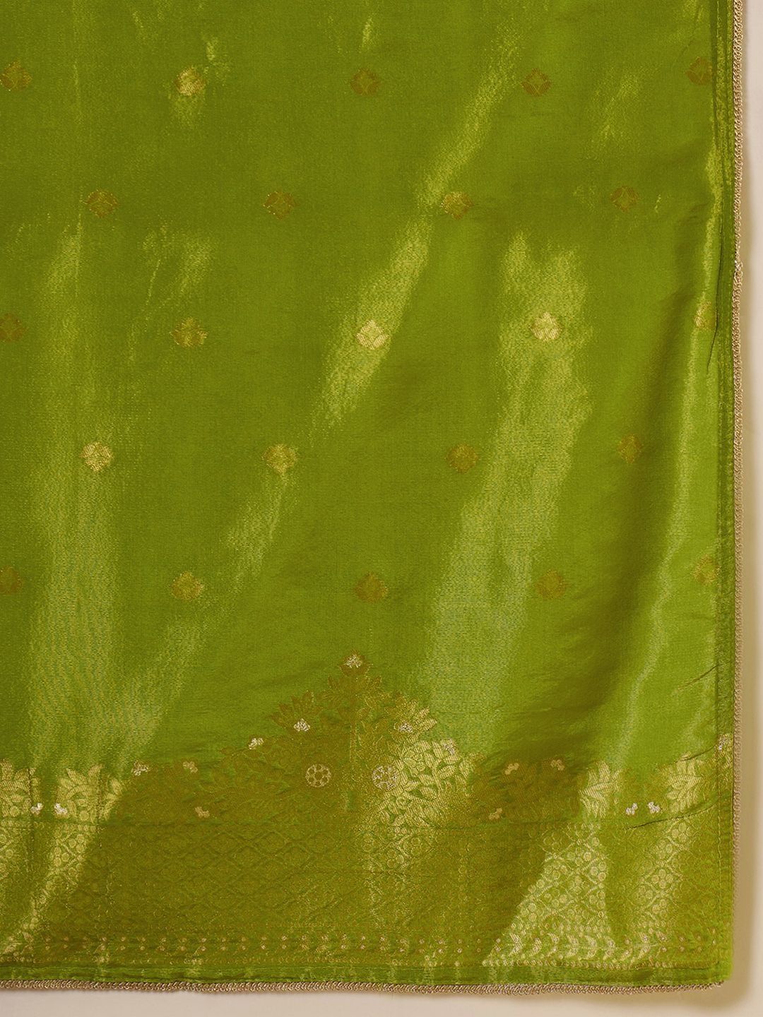 Dhiyona SN Floral Embroidered V-Neck Sequinned Kurta With Palazzos & Dupatta