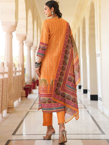 Dhiyona KL Women Ethnic Motifs Printed Kurta with Trousers & Dupatta