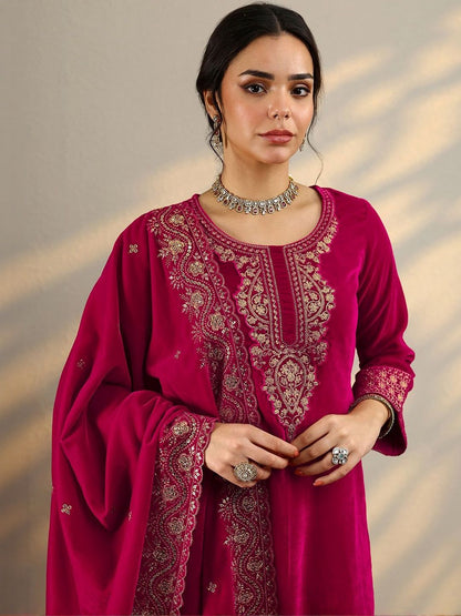 Dhiyona LL Women Ethnic Motifs Embroidered Kurta with Palazzos & Dupatta