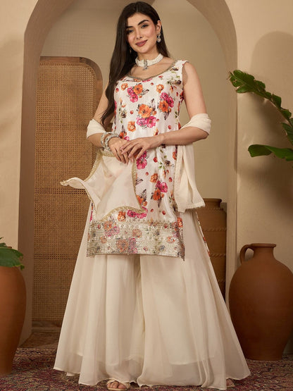 Women Off White Kurta Sets