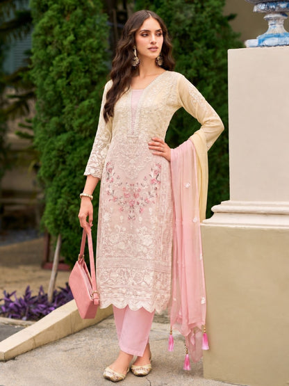 FAIZA PINK FULL WORK PREMIUM SUIT SET