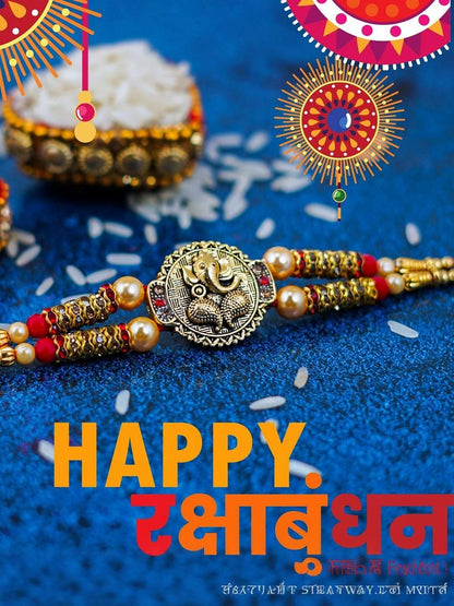 Dhiyona Lord Ganesha Motif Thread Rakhi