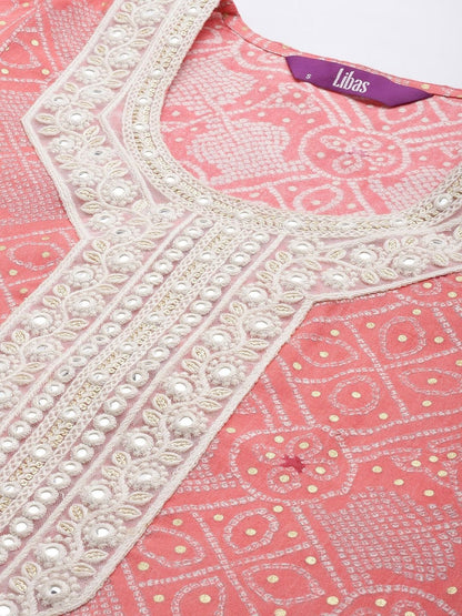 Women Ethnic Motifs Printed Regular Mirror Work Kurta with Trousers & With Dupatta