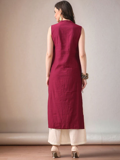 Women Solid Kurta with Palazzos
