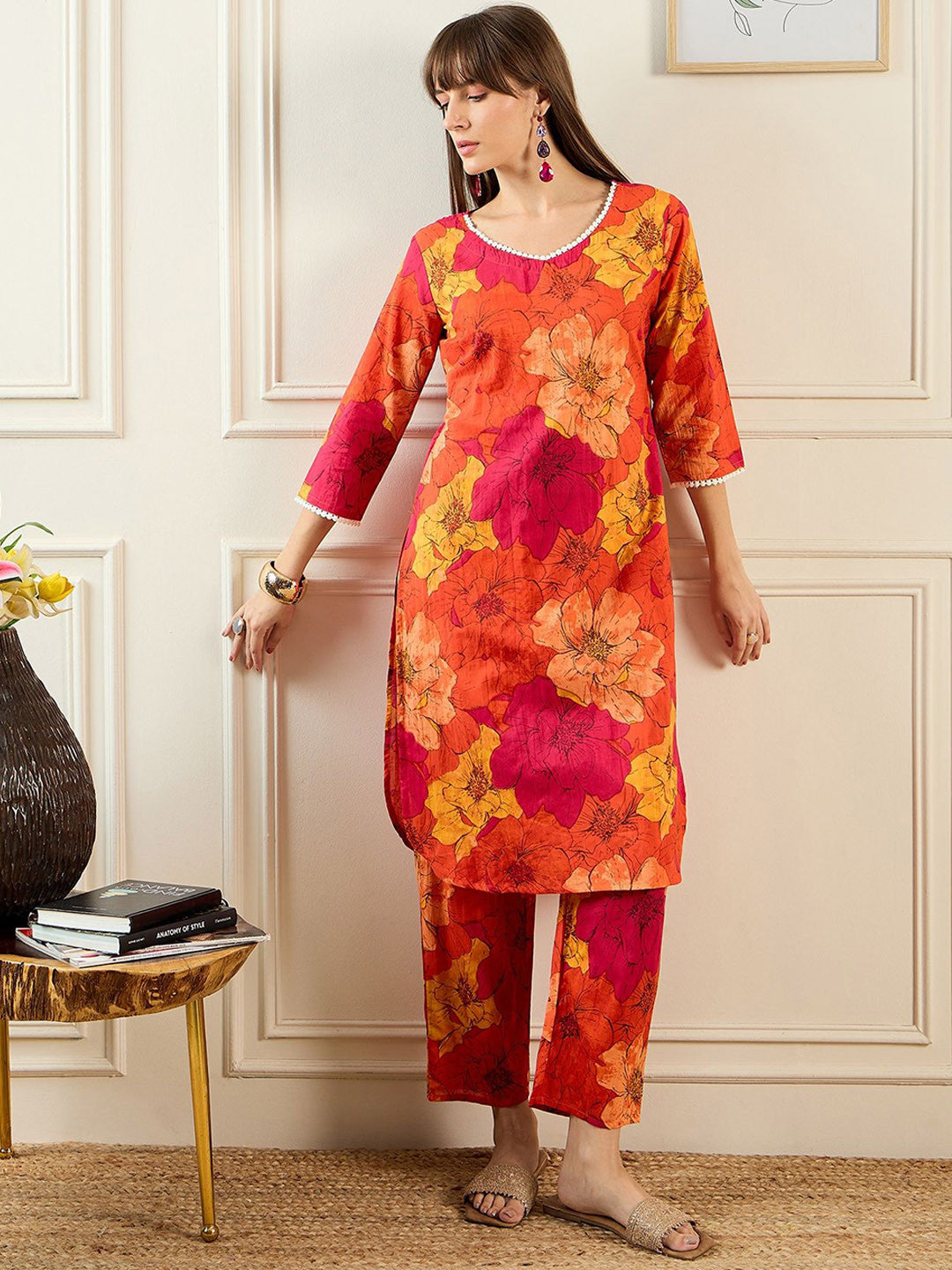 Women Orange Kurta Sets