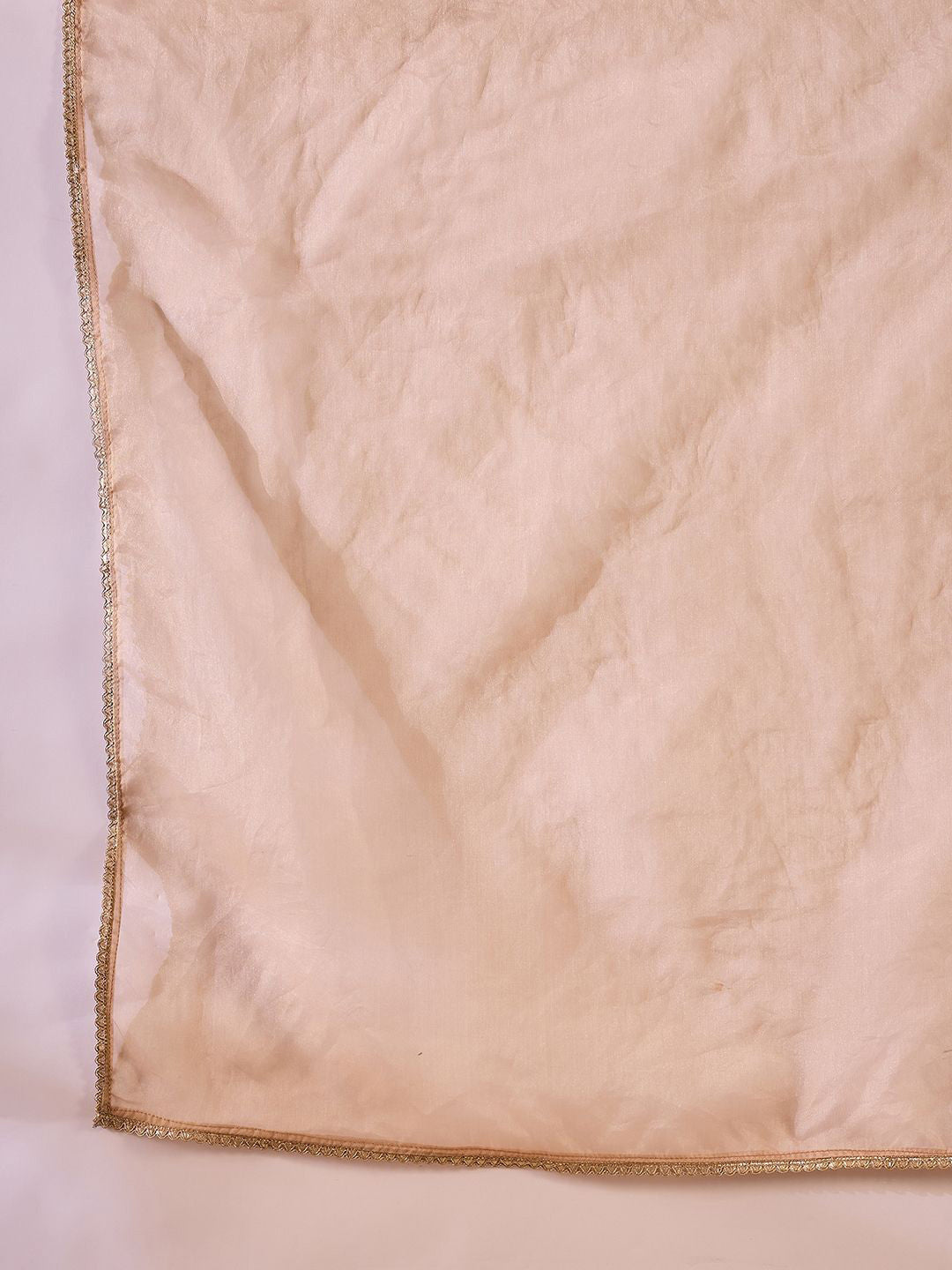 Floral Embroidered Panelled Gotta Patti A-Line Kurta With Trouser & Dupatta