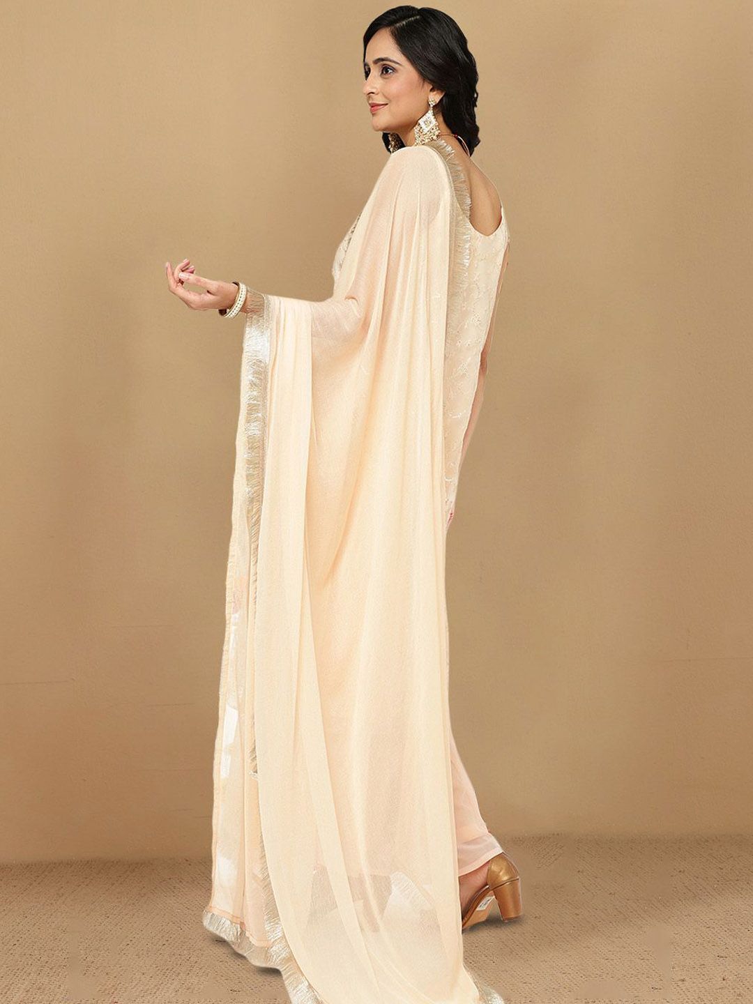Dhiyona HOP Floral Embroidered Sequnnied Straight Kurta Sharara & Dupatta