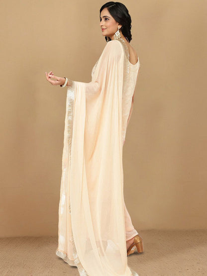 Dhiyona HOP Floral Embroidered Sequnnied Straight Kurta Sharara & Dupatta