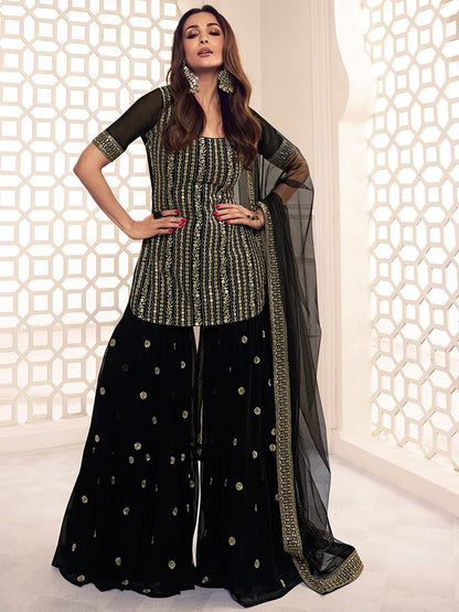 Dhiyona KL Women Floral Embroidered Regular Kurti with Sharara & With Dupatta