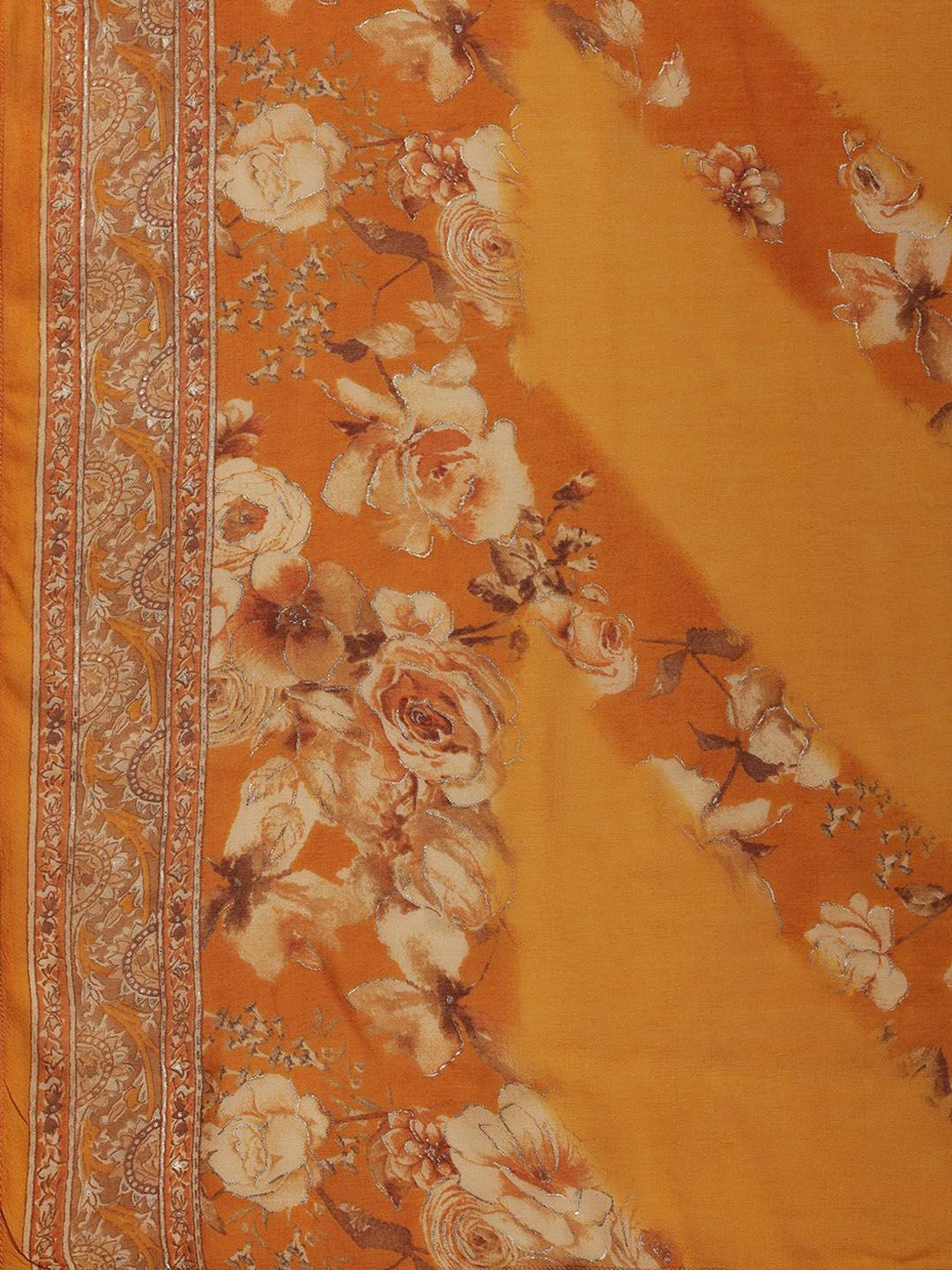 Dhiyona LL Floral Printed Empire Sequinned A-Line Kurta With Palazzo & Dupatta