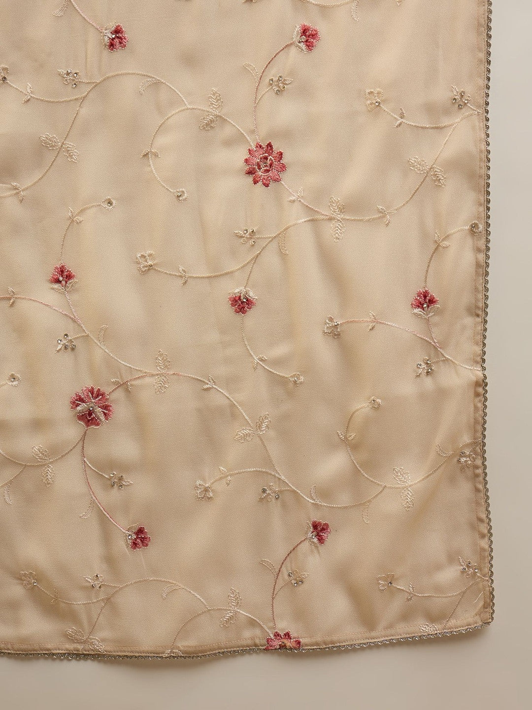 Embroidered Anarkali Kurta With Trouser & Dupatta