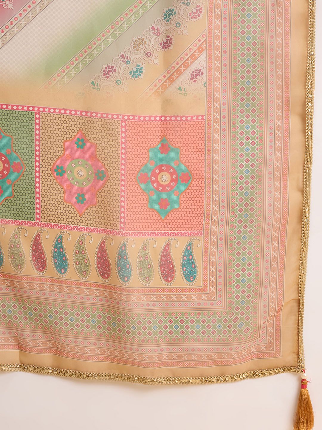 Dhiyona CH Women Ethnic Motifs Embroidered A-Line Kurta with Trousers & Dupatta