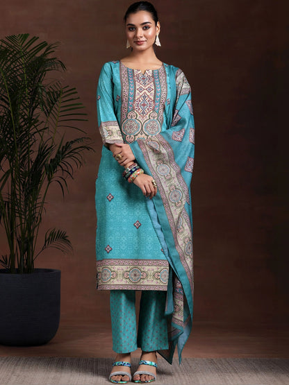 Women Ethnic Motifs Printed Regular Kurta with Trousers & With Dupatta