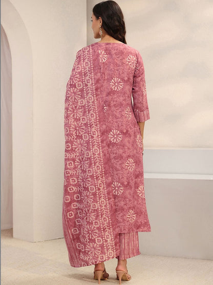 Women Ethnic Motifs Printed Regular Thread Work Kurta with Trousers & With Dupatta