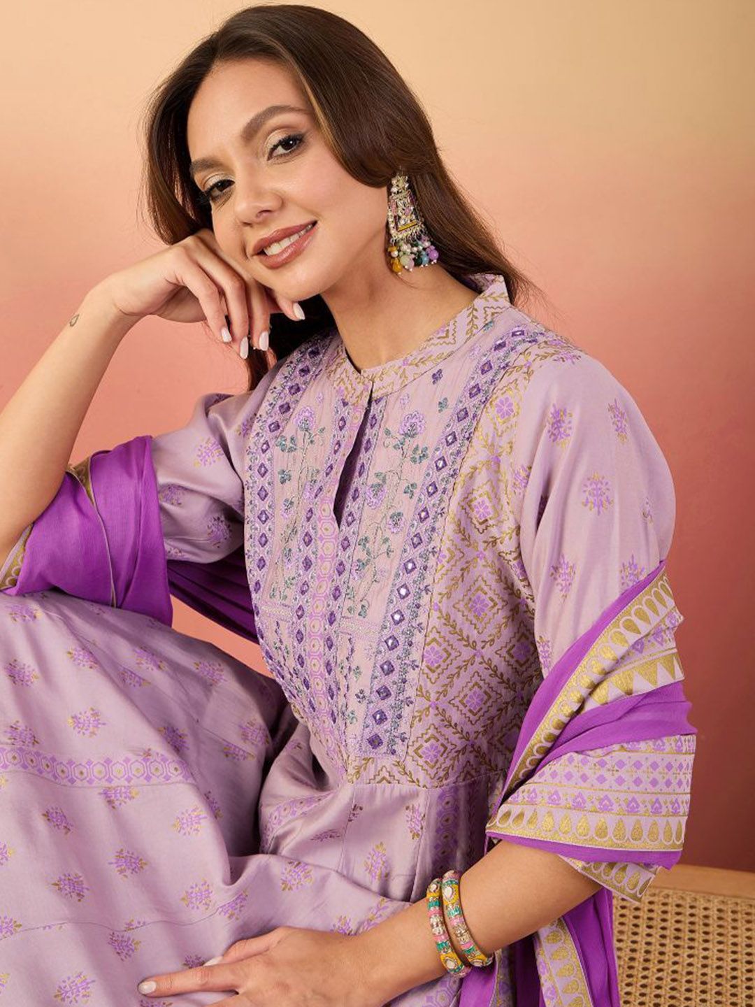 Dhiyona SN Women Embroidered Anarkali Kurta Set With Dupatta