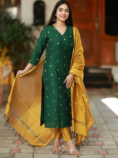 Dhiyona KL Women Regular Kurta with Trousers & With Dupatta Kurta Sets