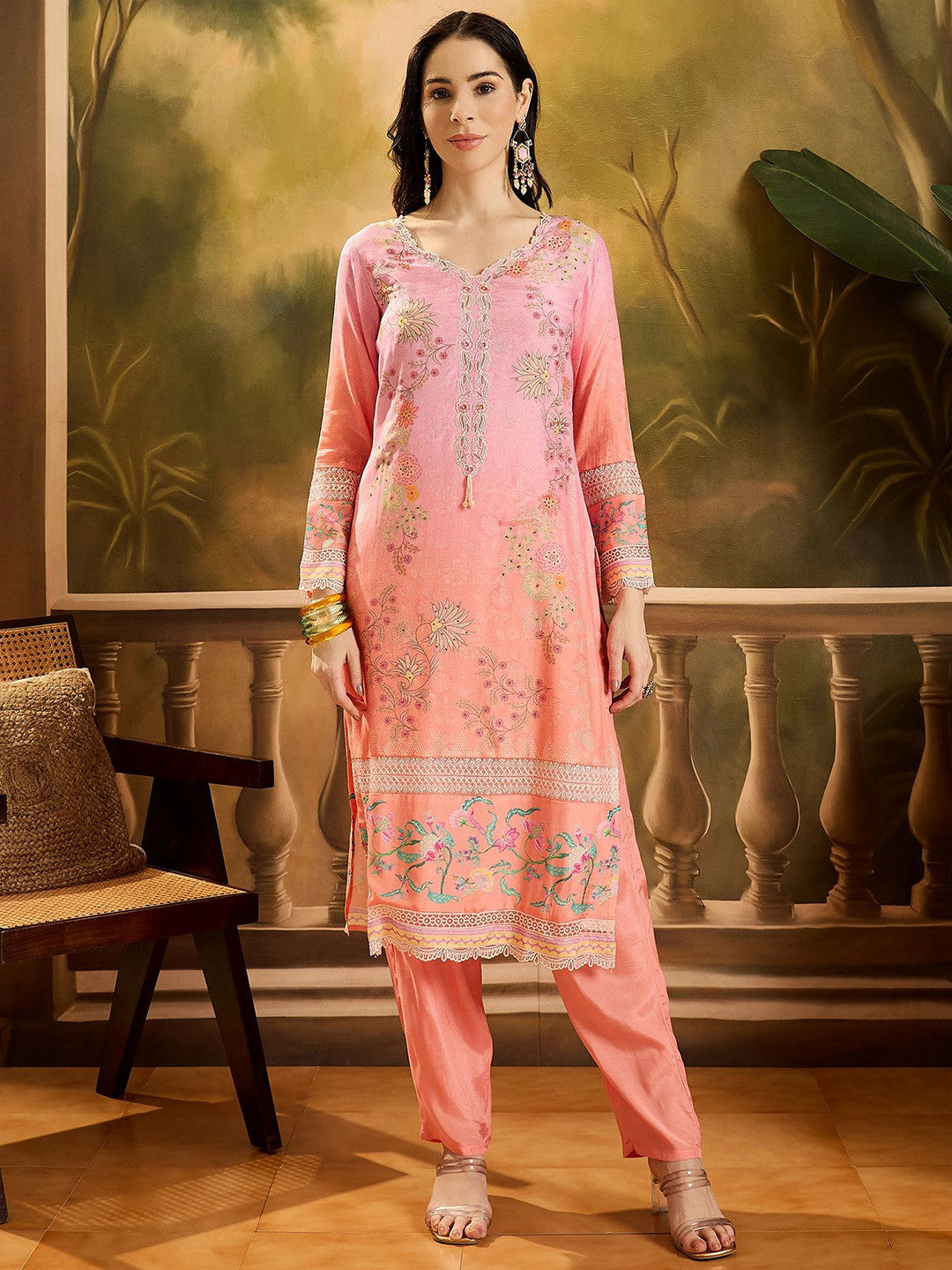Women Embroidered Kurta Set