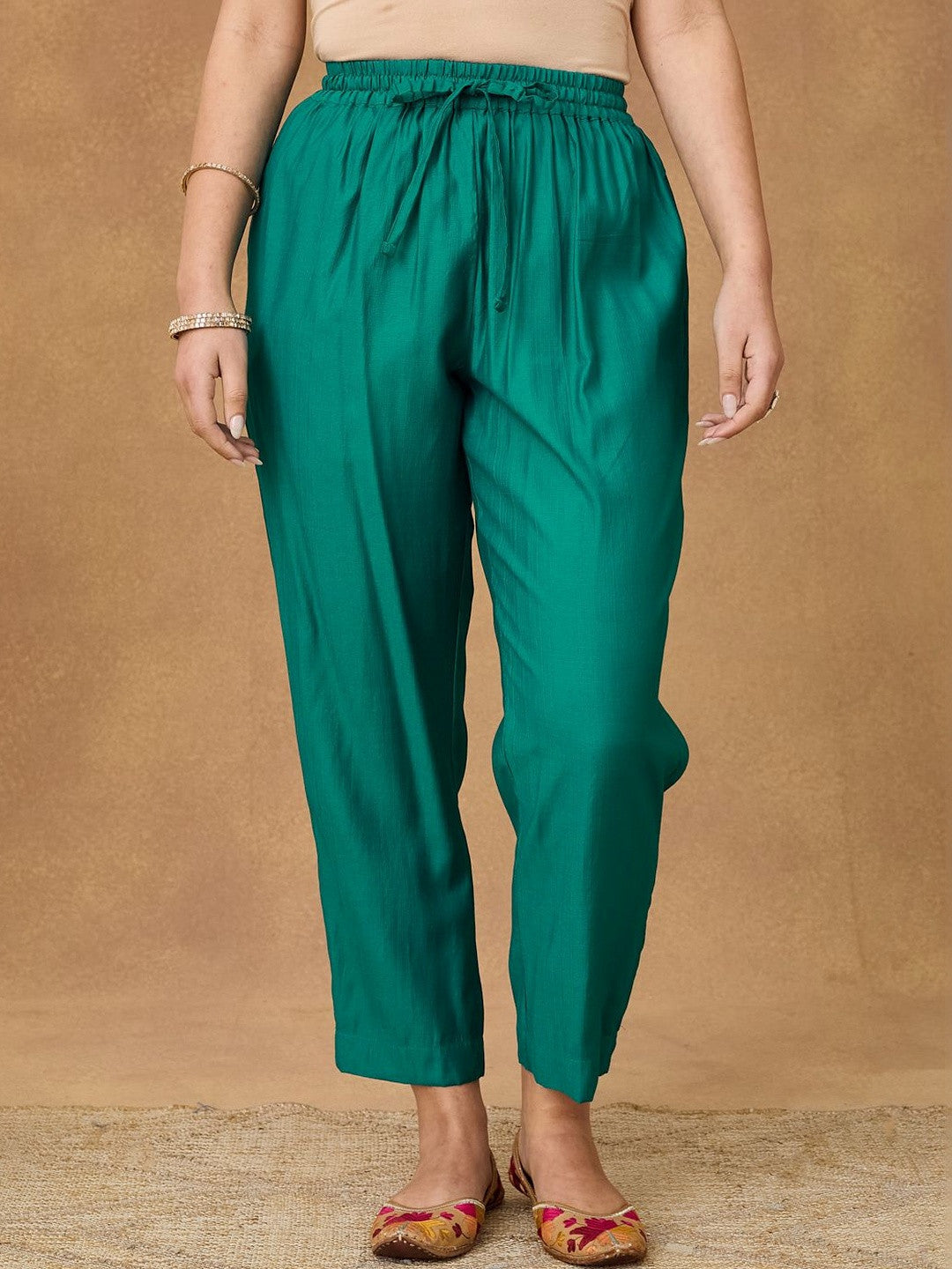 Embroidered Kurta Trousers Printed Dupatta Set