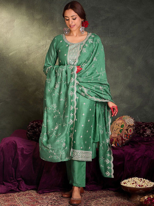 Dhiyona IE Women Ethnic Motifs Embroidered Regular Sequinned Kurta