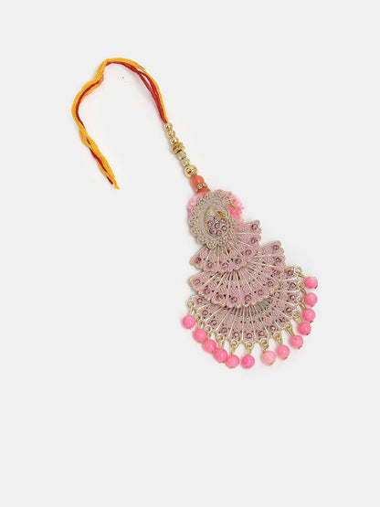 Dhiyona Unisex Set Of 2 Multicolor Peacock Design Stone & Beaded Bhaiya Bhabhi Rakhi