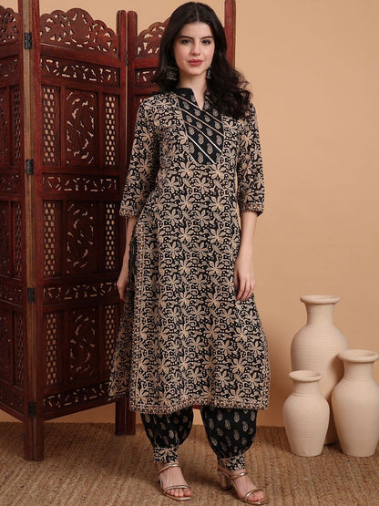 Dhiyona KL Women Ethnic Motifs Printed Regular Pure Cotton Kurta with Dhoti Pants & With Dupatta