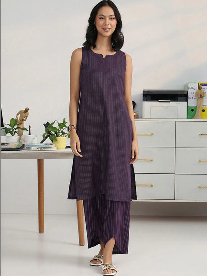 Women Striped Regular Kurta with Palazzos