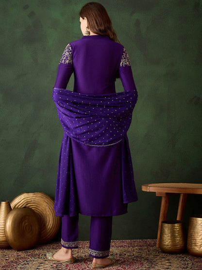 Embroidered Straight Kurta Trouser With Dupatta