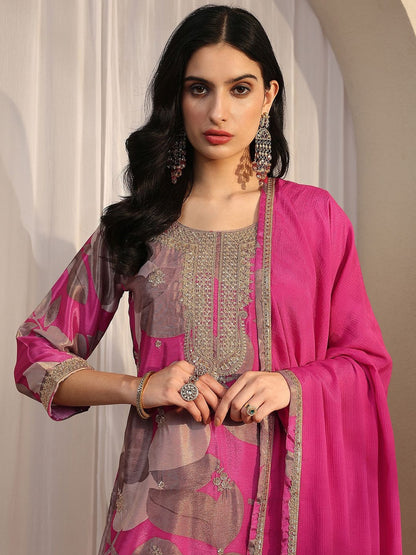 Women Floral Printed Regular Kurta with Palazzos & With Dupatta