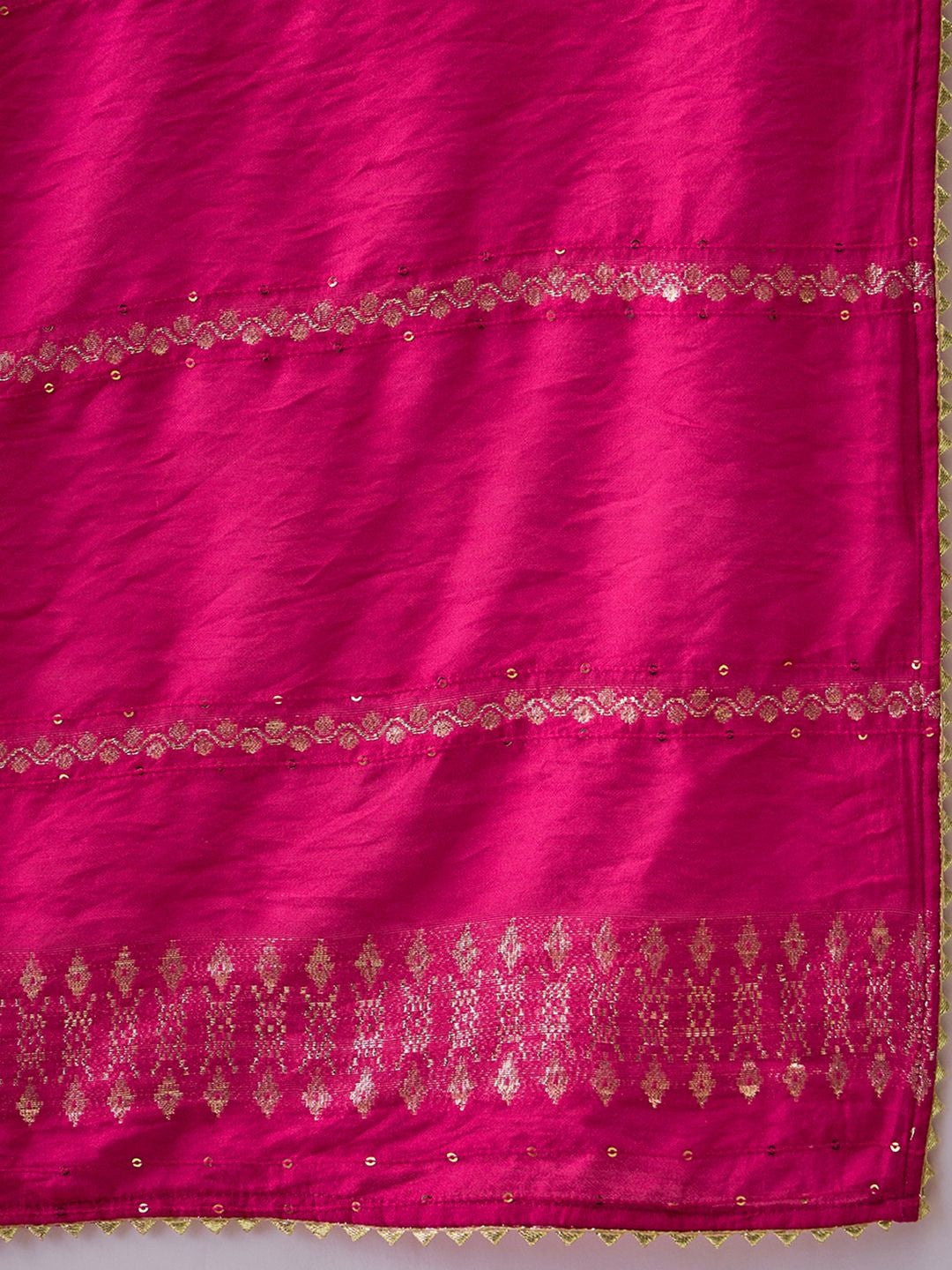 Embroidered V-Neck Kurta Trousers & Dupatta