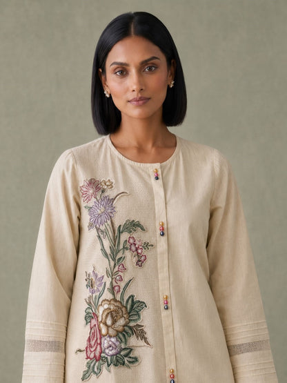Gaur Tyran Embroidery Embroidery Cotton Co-Ord Set