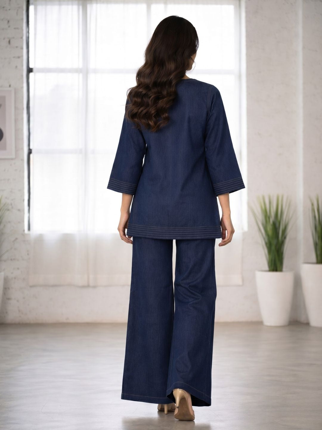 Prisha Denim Cotton co-ord set