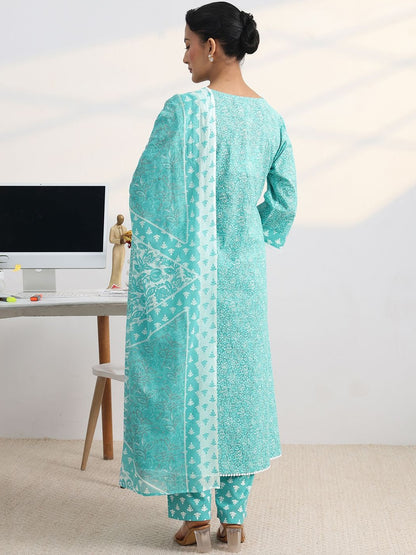 Women Ethnic Motifs Printed Regular Kurta with Trousers & With Dupatta
